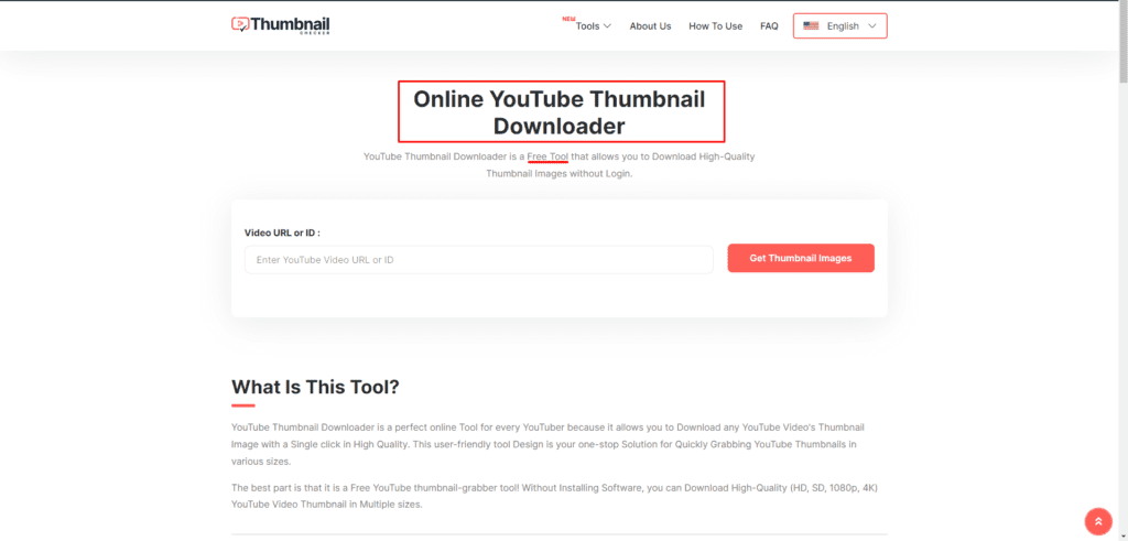 YouTube Thumbnail Downloader