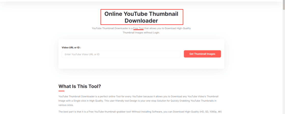 YouTube Thumbnail Downloader