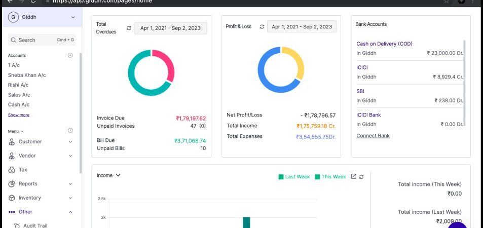 giddh dashboard within chrome br