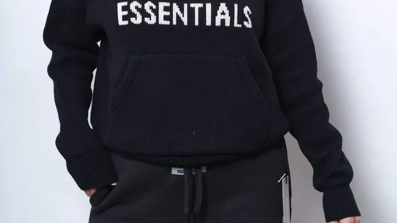 essentials black hoodie