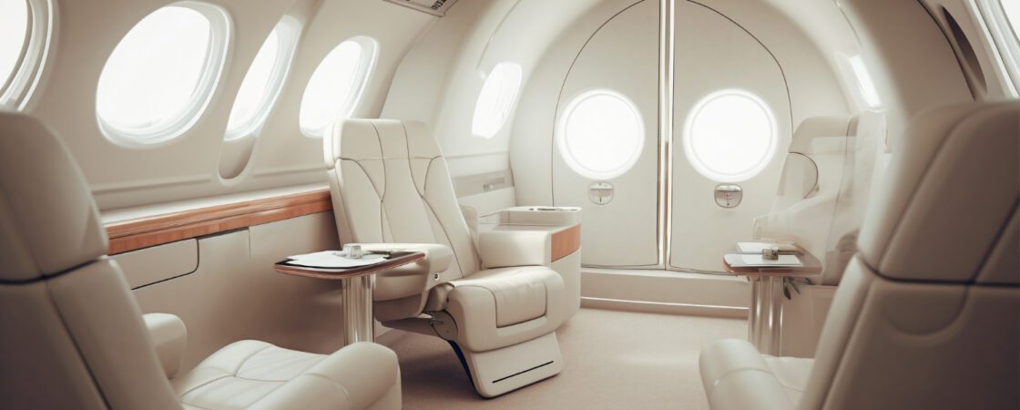 small private jet interior