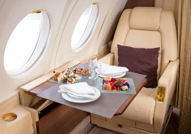 small private jet interior